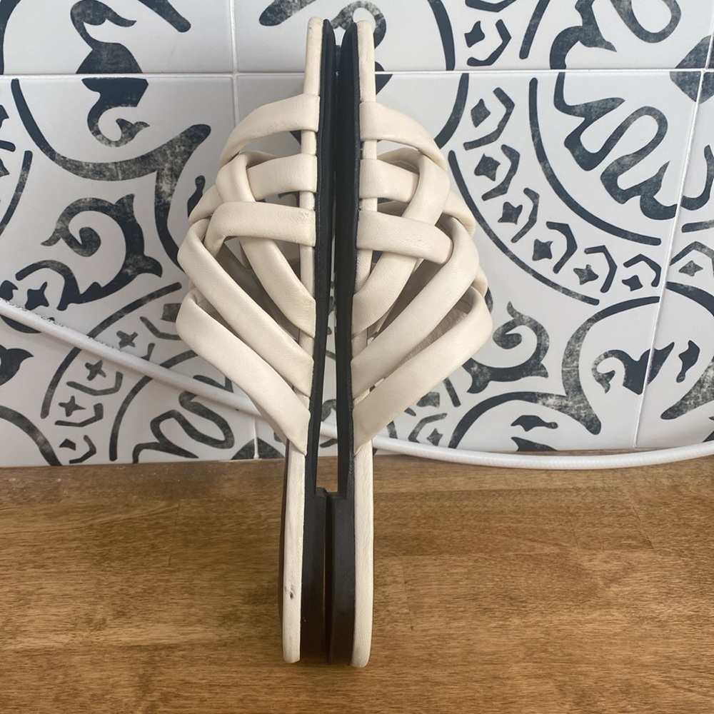 Staud Cream Deepwater Slide Leather Sandals - Picture 7 of 16